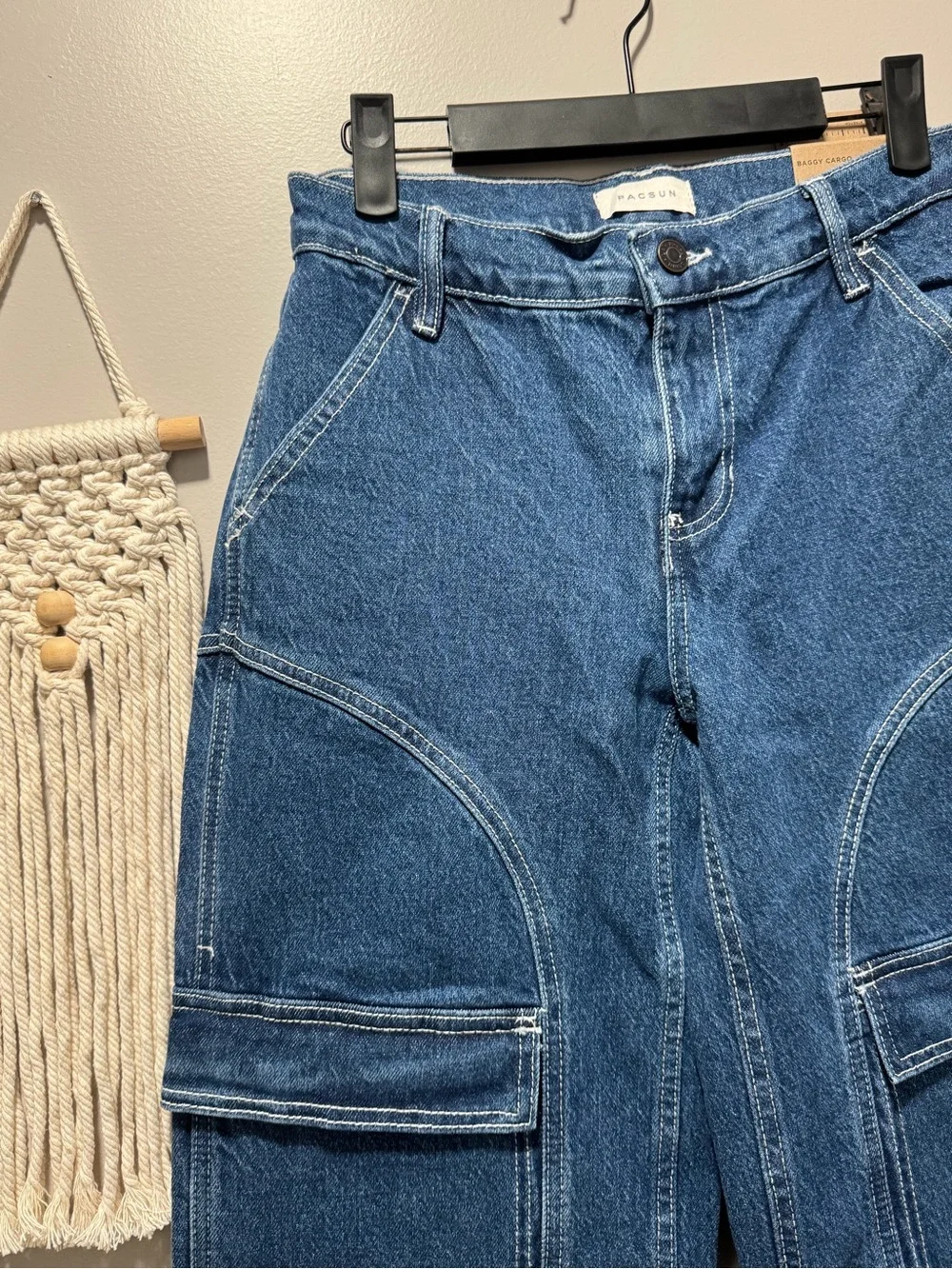 Nwt Pacsun Mid Rise Baggy Cargo Skate Jeans